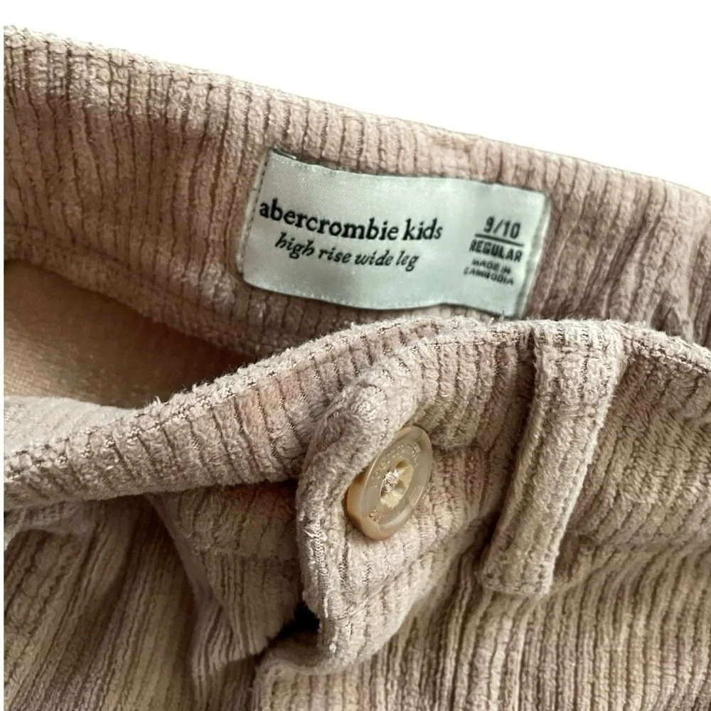 Abercrombie Kids Corduroy Pant Girls 9 10 High Rise Wide Leg Mocha Brown Stretch